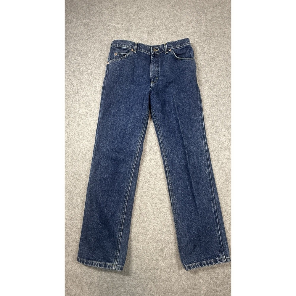 Lee Mens Jeans Blue Dark Wash Denim Straight Regular Fit 34x30 801-6496 USA Made